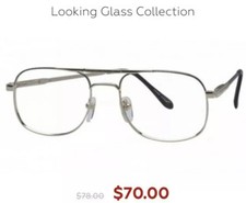 Vintage Looking Glass 6772 GunMetal Aviator RX Eyeglasses Frames 56-17-145