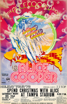Alice Cooper - ZZ Top - Tampa FL - 1973 - Magnet