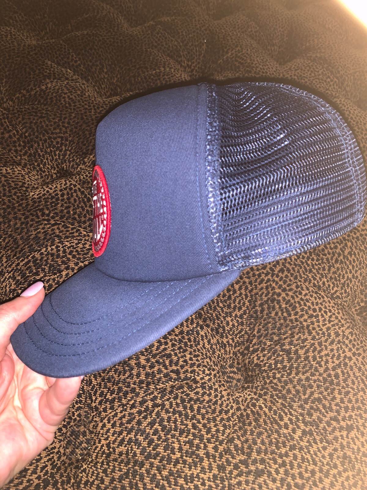 Vans FOREVER PATCH Snapback Hat Navy Red Cap OFF … - image 6