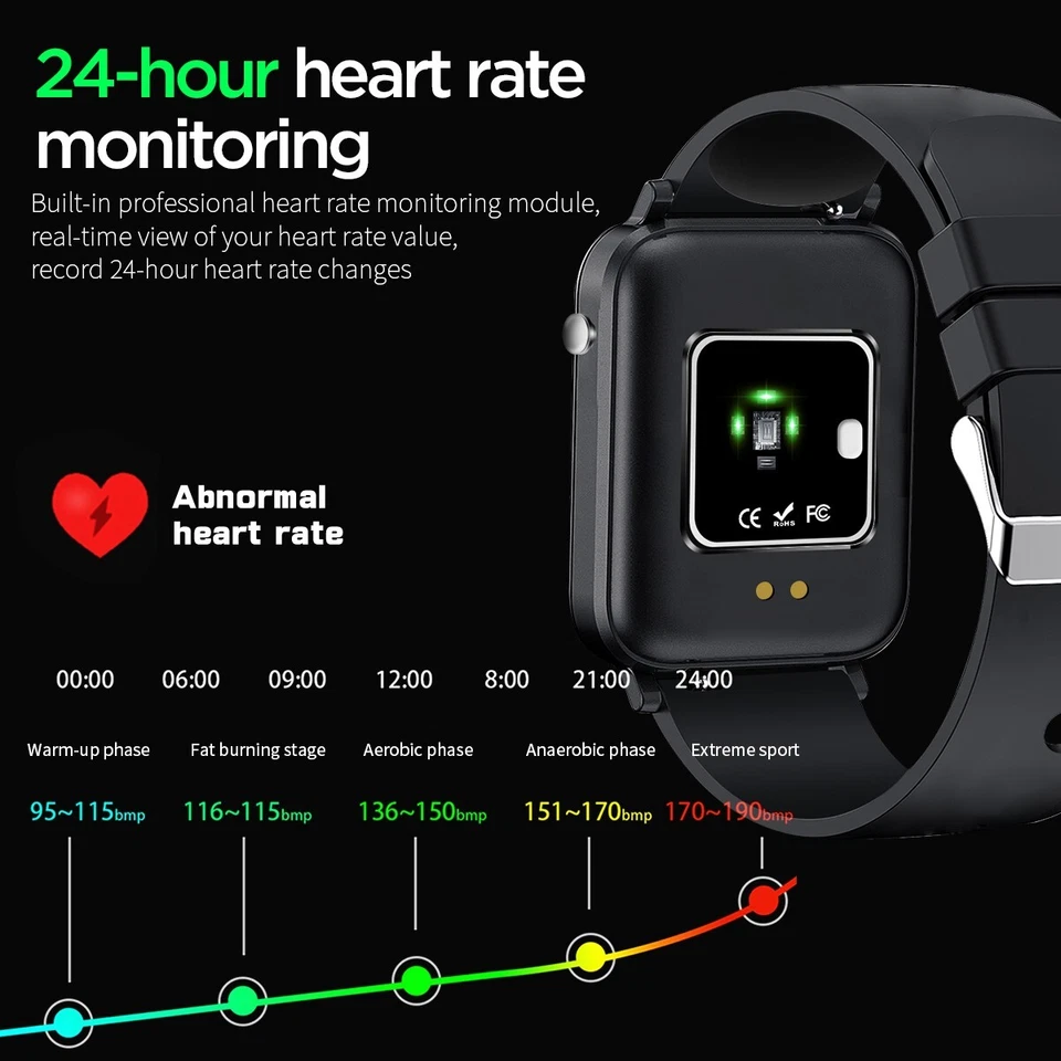 Smart Watch Heart Rate Blood Pressure Oxygen Sleep Sport Monitor Bluetooth Watch - Image 3 of 4