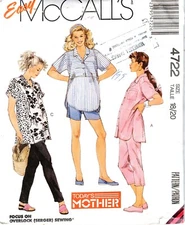 1986 McCall's Easy Pattern #4722 - Maternity Shirt, Pants & Shorts Size 18/20