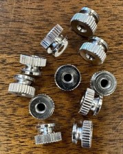 6/32 Knurled Brass Nuts Nickel Plated Fast Free Shipping 