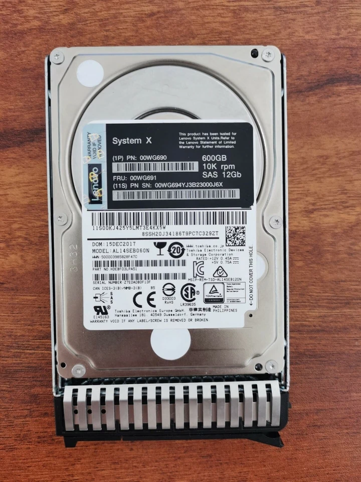 00WG691 00WG690 600GB SAS 10K 12GBPS 2.5" G3HS X3650M5 Hard Drive - Image 3 of 4