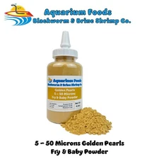 Golden Pearls 5-50 Microns Fry & Baby Powder for Corals, Reef Tanks, Fry. Bottle