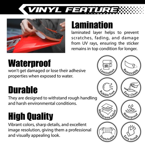 Custom MX Vinyl Fairing Sticker Graphics PLAIN For CRF 450 2015-17 18 19 - Picture 2 of 11