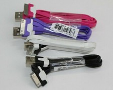 30 Pin to USB Sync Charging Cable for Iphone 4 4pk Black, White, Pink, Purple