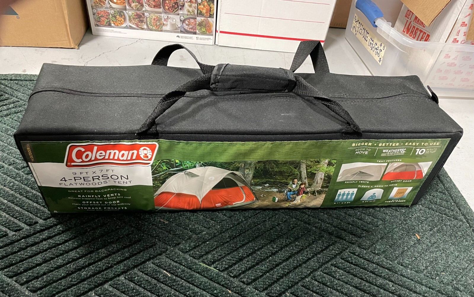 Coleman Flatwoods 4person Dome Tent 9' x 7' Orange (2000012698) eBay