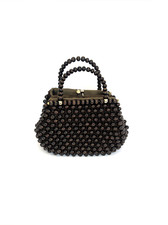 Bag By Debbie x John Wind Vintage Brown Beaded Handbag 1960s Made In Japan