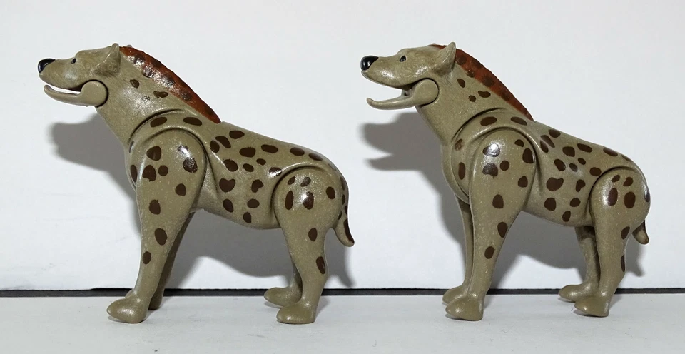 PLAYMOBIL RARE LES 2 HYENES ANIMAUX ANIMAL SAUVAGES SAVANE FORET FAUVE RARE - Photo 3/4