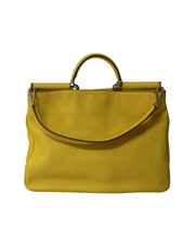 Dolce & Gabbana Sicily Bag In Yellow Calfskin Leather One Size