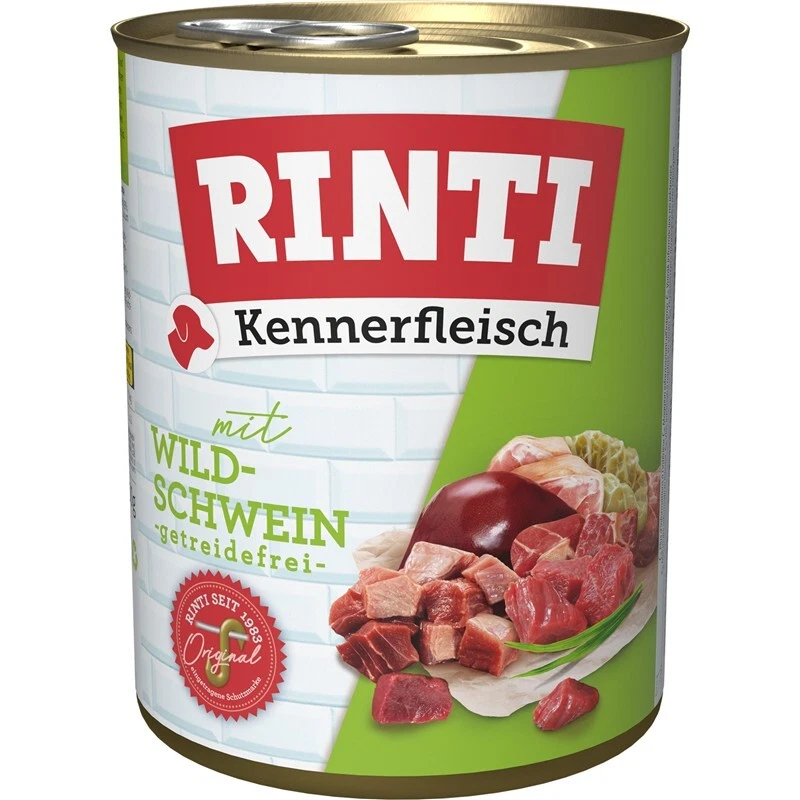 Rinti Kennerfleisch mit Wildschwein Hunde Nassfutter getreidefrei: 12 x 800 g