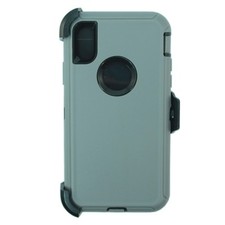 For Apple iPhone XR Defender Case Cover Clip Holster Fits Otterbox Gray Black