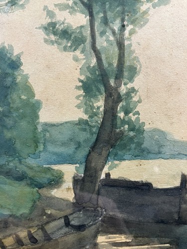 Paysage Post-impressionniste Gironde ? signé dédicacé daté 1918 Bordeaux - 第 8/11 張圖片