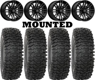 Kit 4 System 3 RC500 Tires 28x10-14 on MSA M40 Rogue Machined Wheels TER