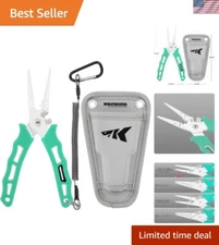 Cutthroat Fishing Pliers: 7" Split Ring Nose with Custom Molded Sheath & Lanyard