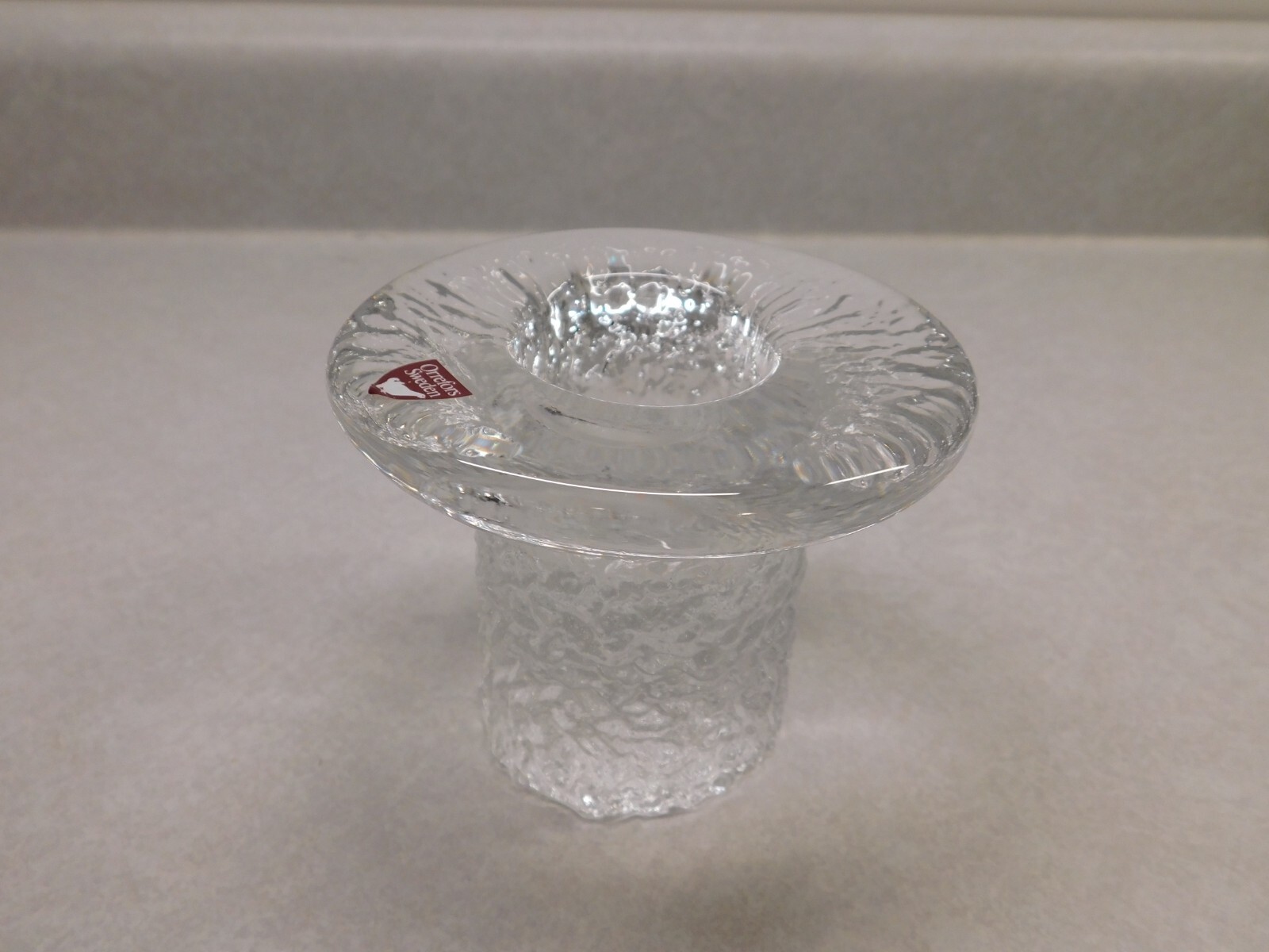 Orrefors Sweden Votive Candle Holder, Textured Heavy Glass