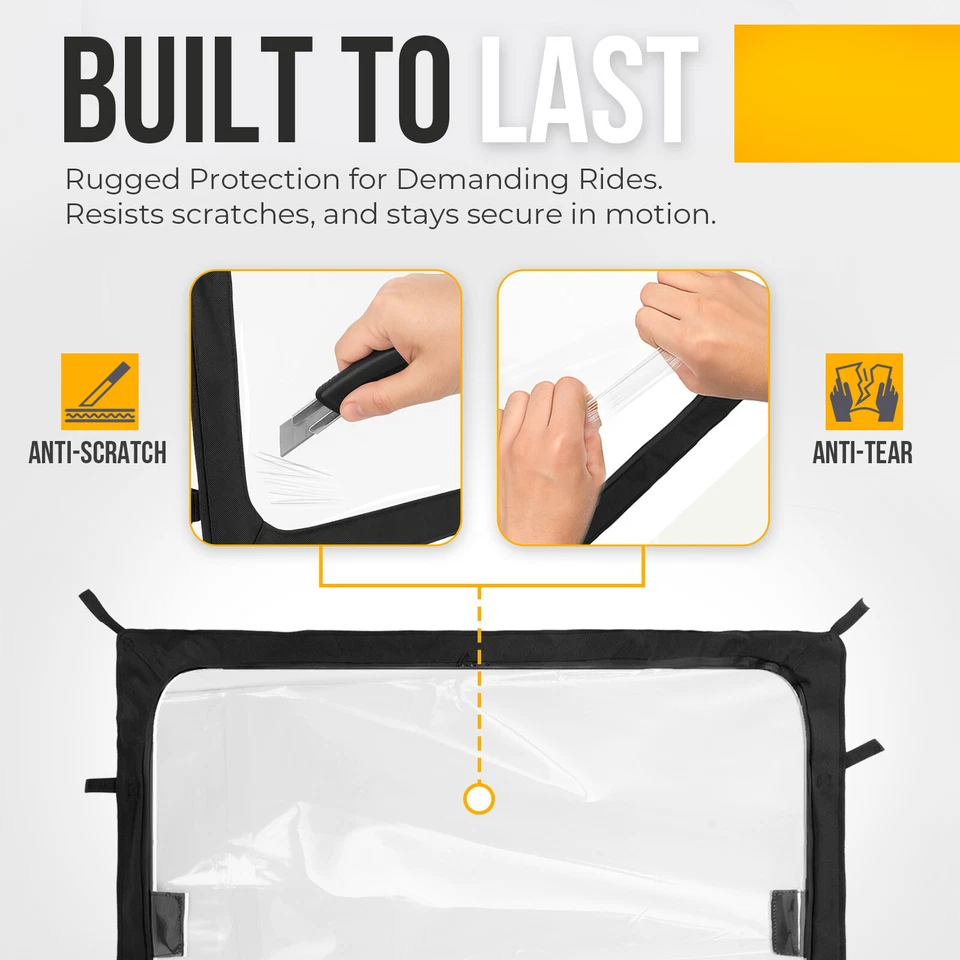 Soft Rear Window Windshield for Yamaha Rhino 450/660/700 UTV Kymvo UXV500 #78637 - Image 3 of 4