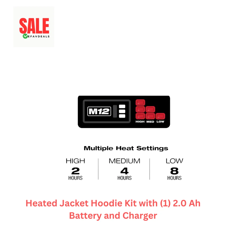 Milwaukee Men's Heated Jacket M12 Heated Hoodie Kit Size LARGE/XLARGE Black - Image 3 of 4