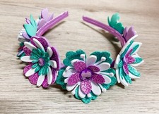 Mermaid Flower Crown Headband White, Teal, Mauve- Toddler/child/Adult