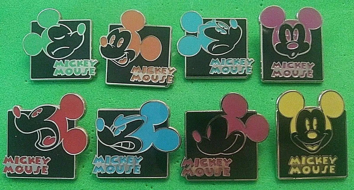 disney pin lot Mickey Mouse Expressions Circle Green Yellow Purple