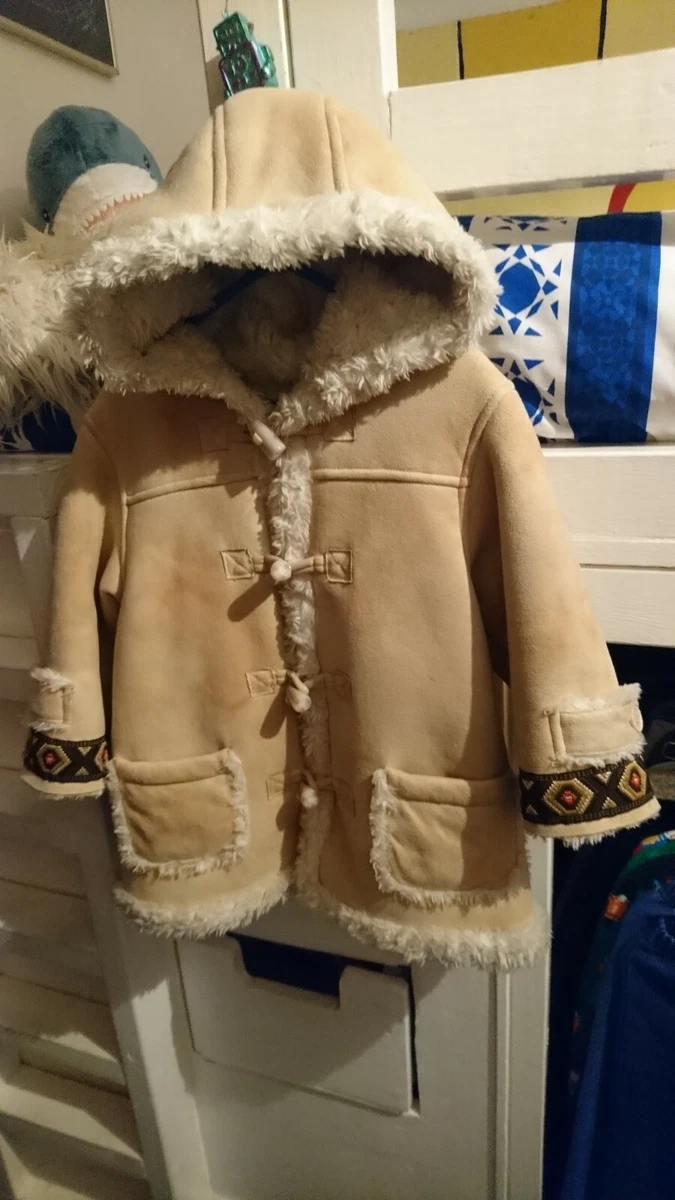 Vintage Boys Girls Kids Vegan Fur Duffle Coat eBay