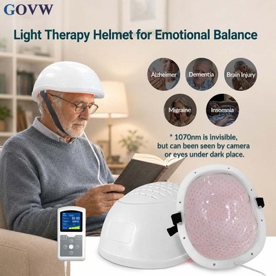 Near-Infrared Brain Helmet PBM 280 LEDs for Cognitive Decline Neuroprotection