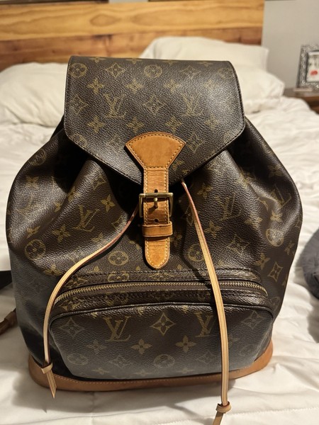 Louis Vuitton Monogram Montsouris GM Brown Backpack Drawstring Zip Gold HW