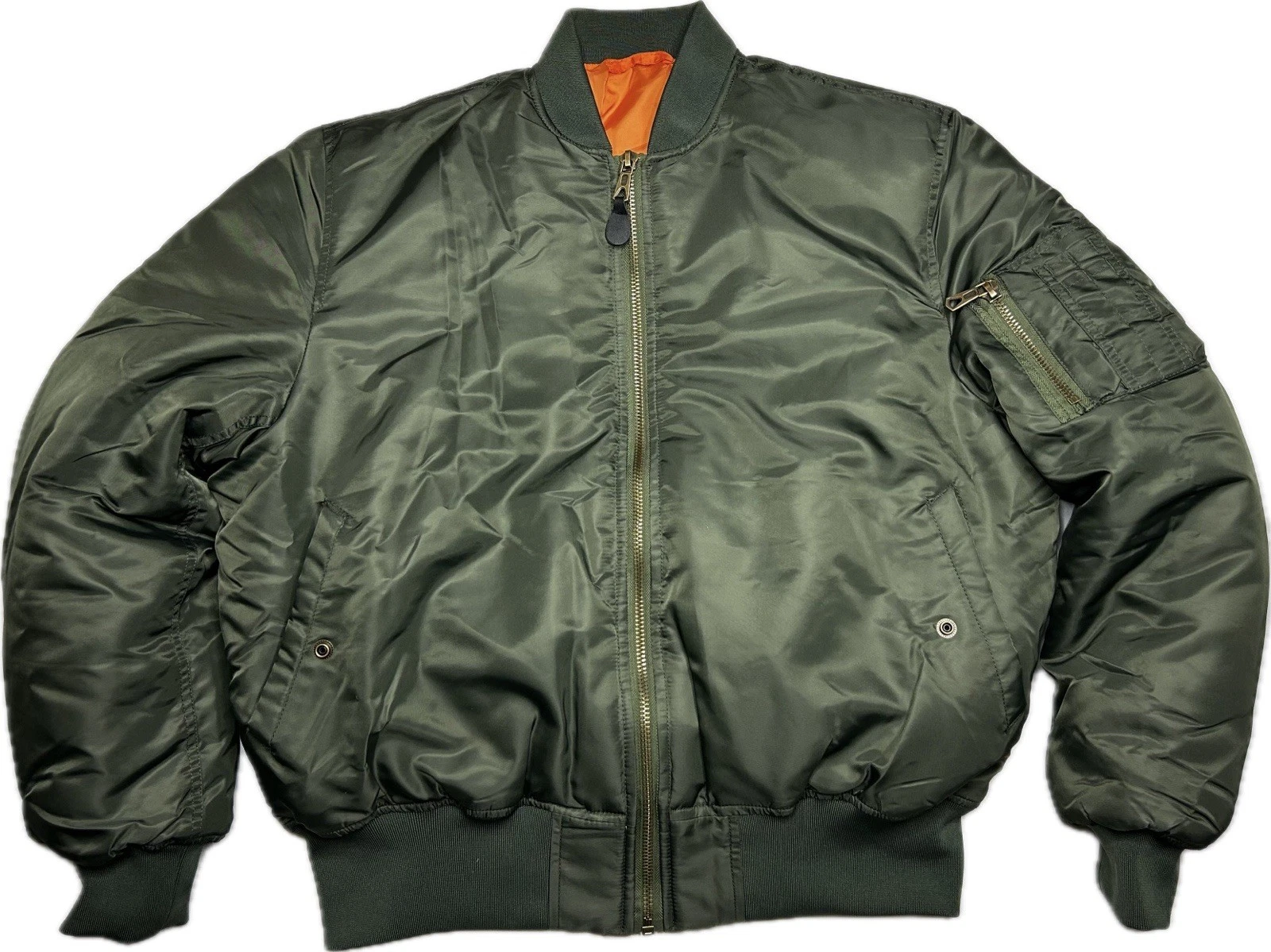 Rightful Twelve Bomber Flight Jacket Air Force MA-1 Coat Army Green High Quality
