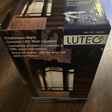 Lutec Craftsman Style Outdoor LED Wall Lantern Light Matte Black 810 Lumen Bulb