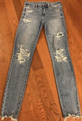 American Eagle High Rise Next Level Stretch Jegging Distressed Skinny Jeans