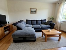 Black and grey corner corduroy sofa
