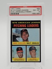 CUELLAR/MCNALLY/PERRY 1971 TOPPS AL PITCH LEADERS #69 PSA 8 Q7113