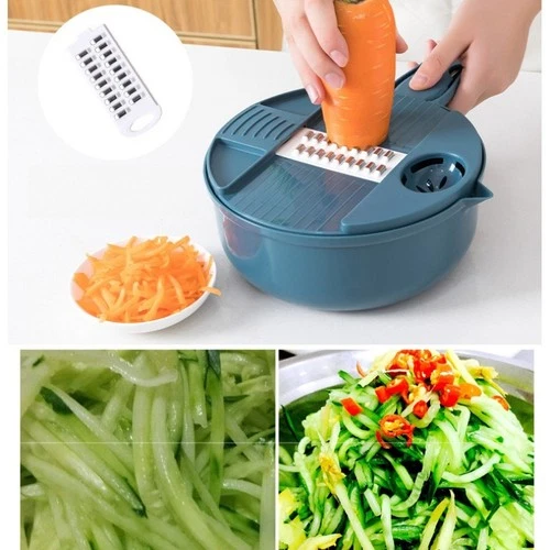 Picadora de verduras 12 en 1 picadora de alimentos rebanadora de mandolina multifuncional segura - Imagen 9 de 9