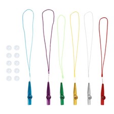 1 Set Metal Kazoo with Extra Membranes Easy to Learn Kazoo with Lanyards