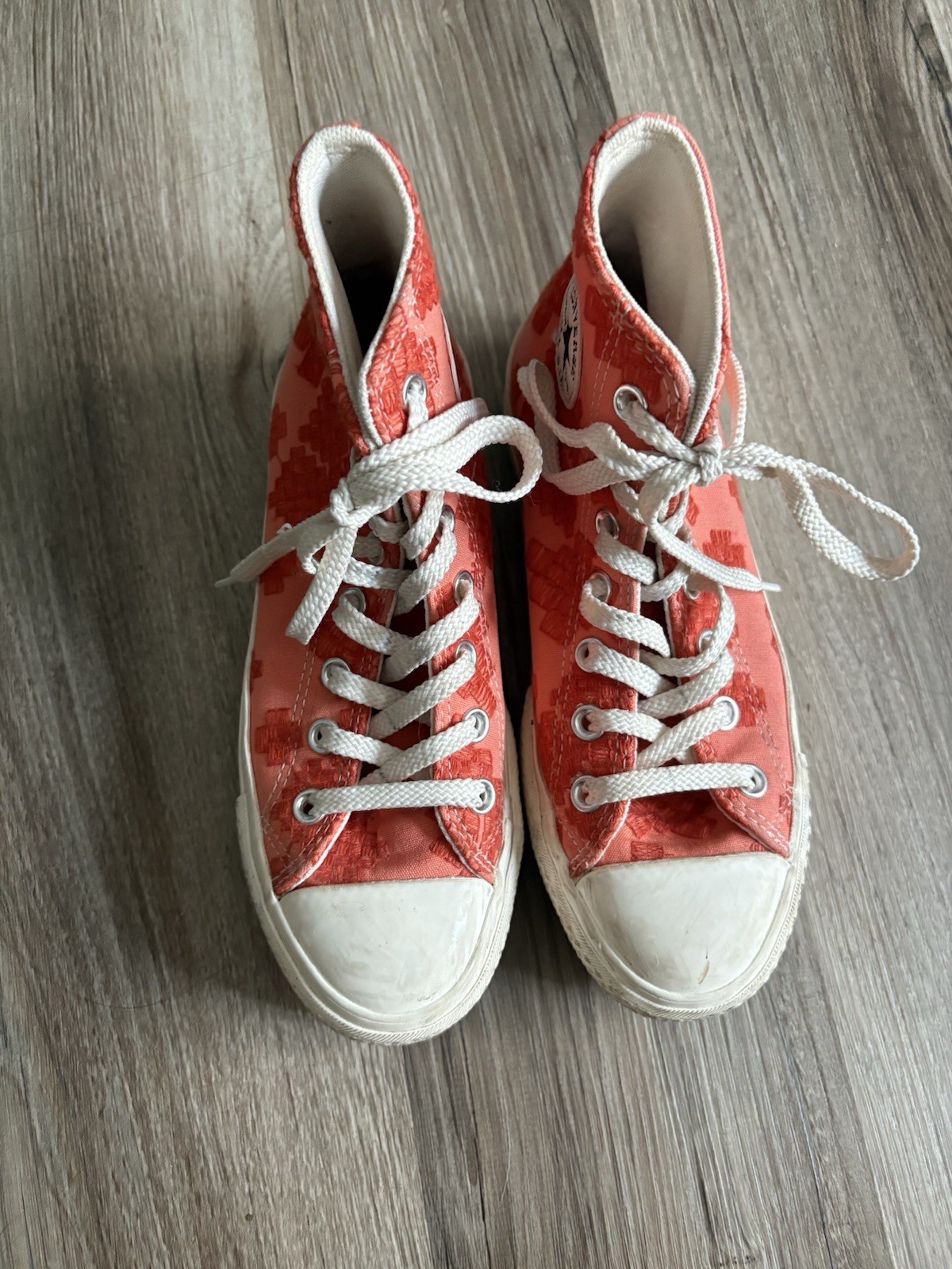 Orange Pattern Platform Converse, White Base, And… - image 3