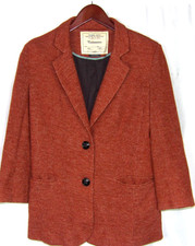 Anthropologie CARTONNIER 2 Button Burnt Oange Office Blazer Women's Medium