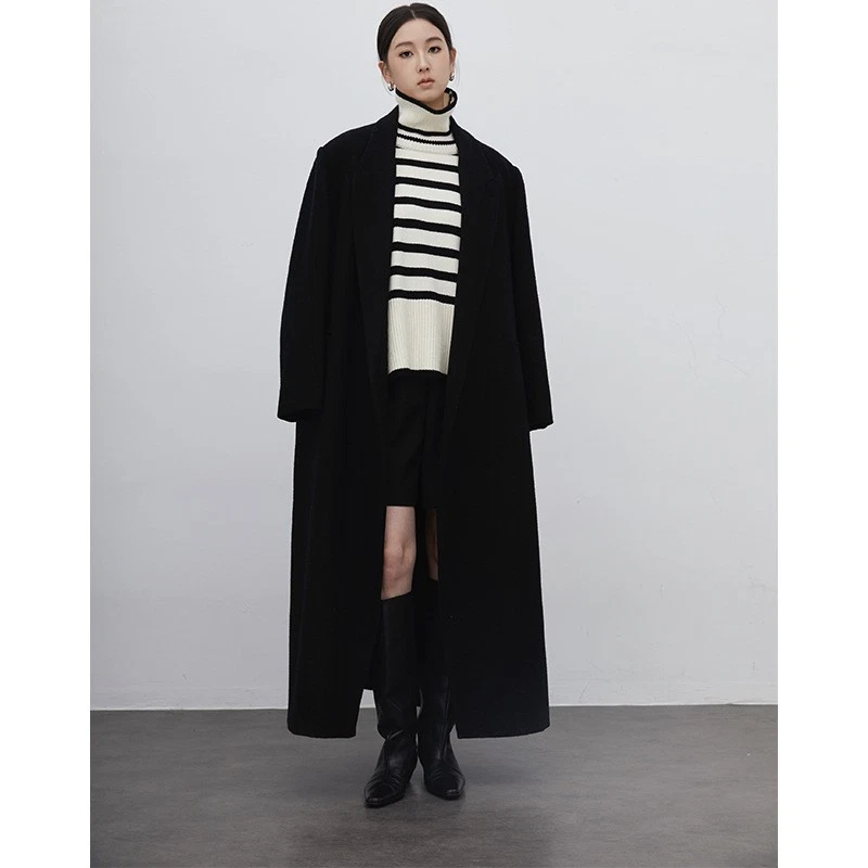 THE ROW Mujer Cuello Barrado Lana Otoño Invierno Nuevo Abrigo Chaqueta Foto 4 de 4