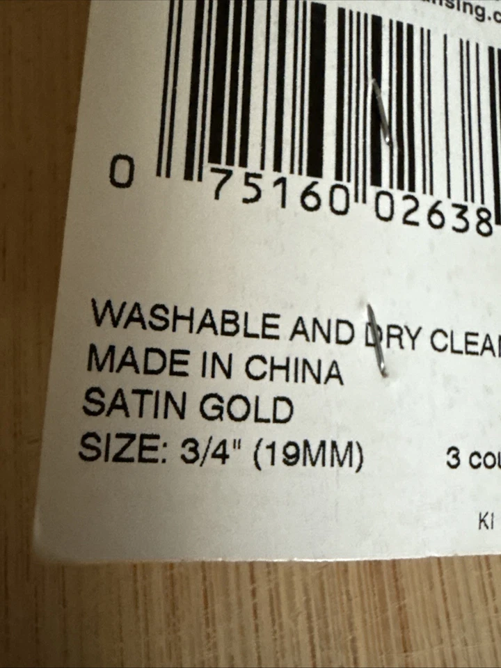 Vintage LaMode 3 Satin Gold Round Shank Buttons 3/4” 19mm New On Card - Image 4 of 4