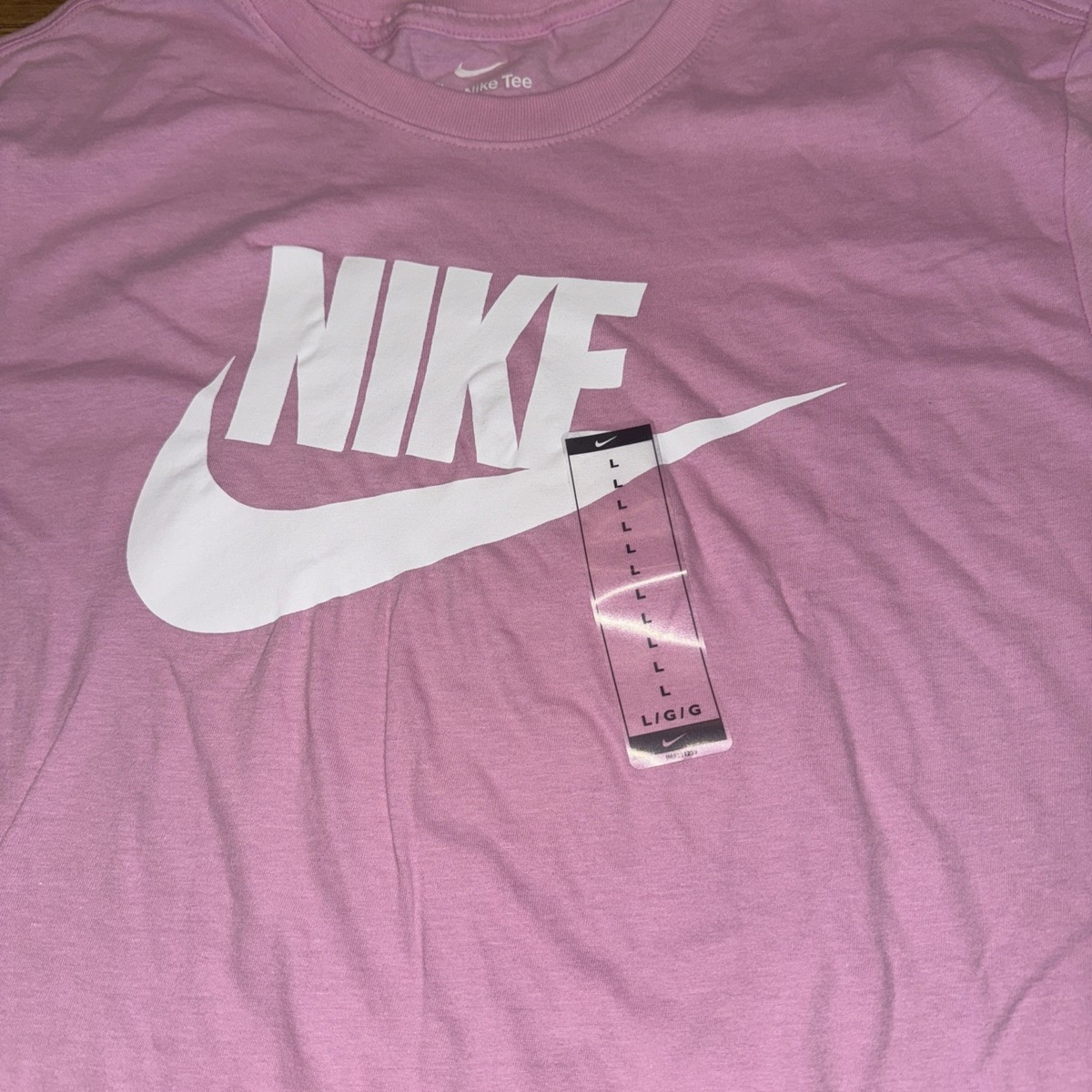 Nike Men's Logo Swoosh T-shirt Large Pink DX1985 612 100