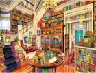 White Mountain 500 Piece Jigsaw Puzzle Cozy Library Books Puzzles with Large Pie