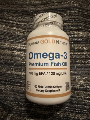 Omega-3 Premium Fish Oil, 100 Fish Gelatin Softgels (1,100 mg per Softgel)