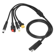 YACSEJAO 4-in-1 Solar Connector Extension Cable, SAE to XT60 Female/DC 5.5x2....