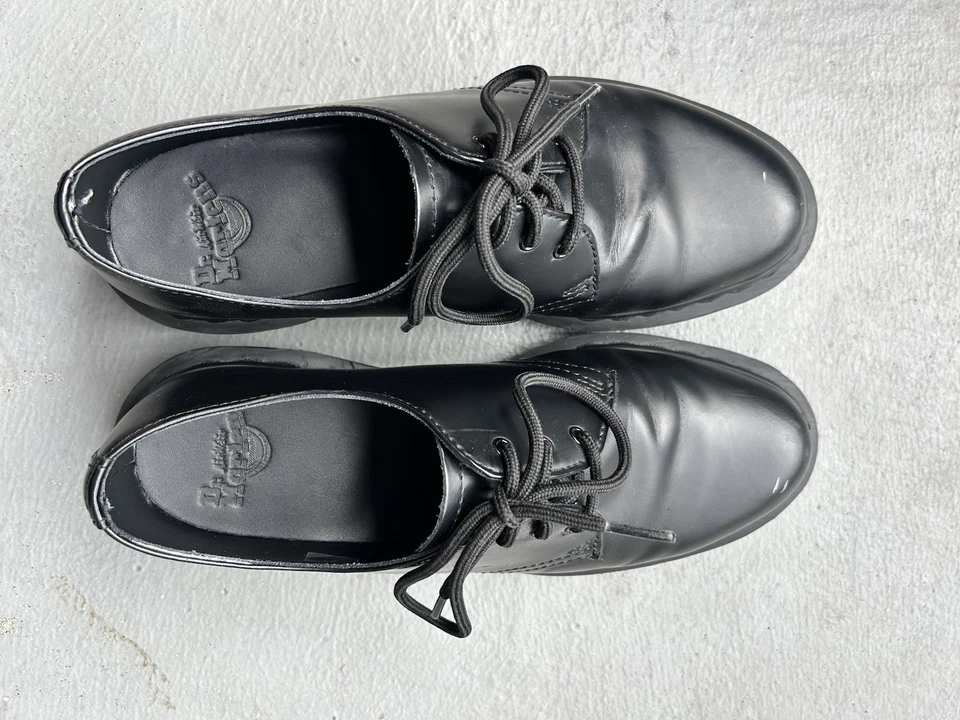 Doc Martens 1461 Oxford Derby Shoes Smooth Leather, US Size 9 Black Mono - Image 3 of 4