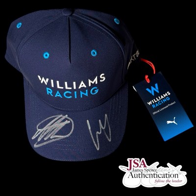 Carlos Sainz Alex Albon Dual Signed Williams Racing Hat JSA COA