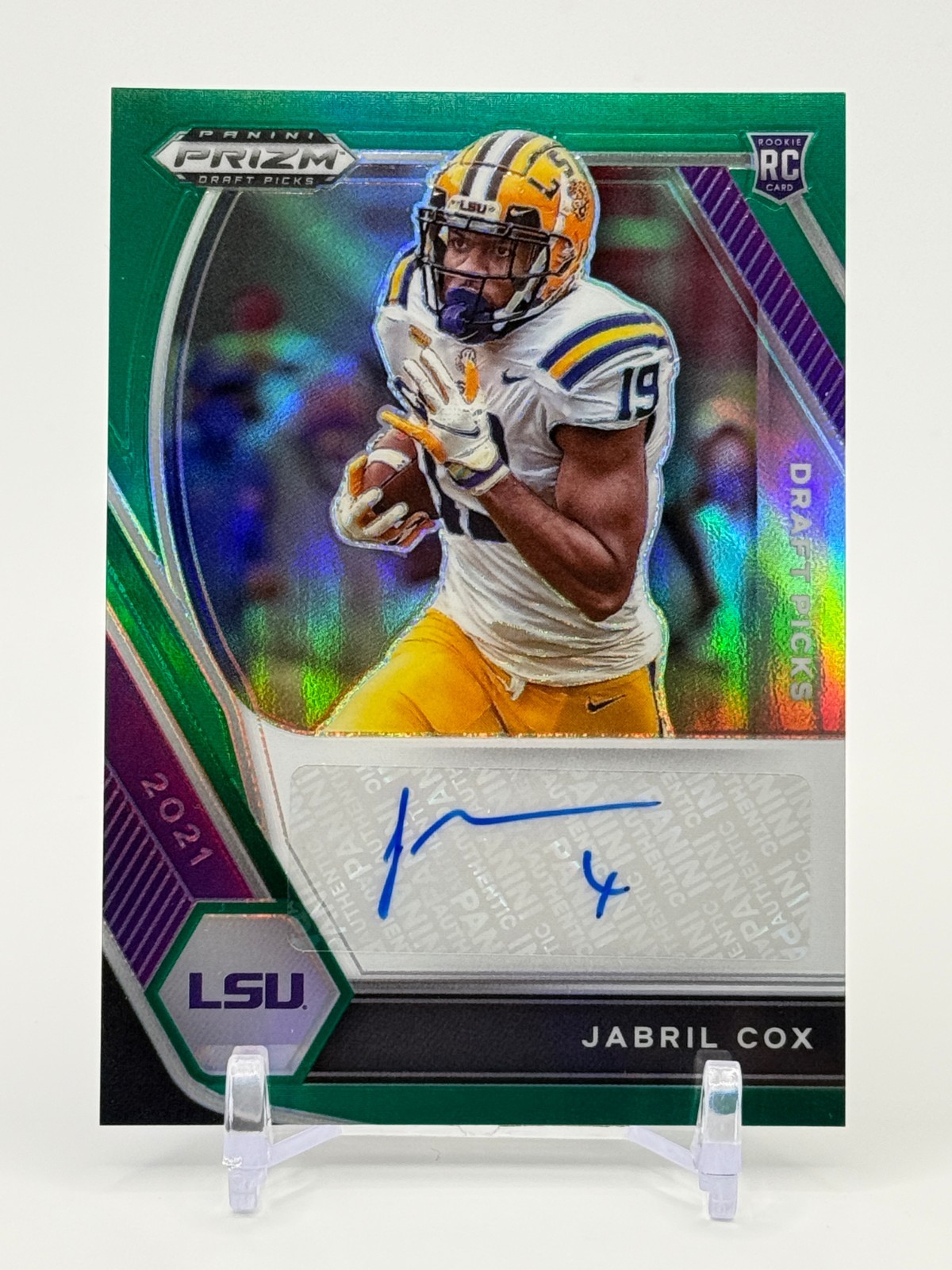 Jabril Cox Panini Prizm Draft Picks Draft Picks Autographs #JAB Green