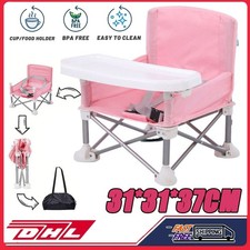 Faltbar Reisesitz Kinder Sitzerhöhung Grau Kissen Stuhlsitze Reisesitz Seat DHL