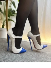 Sexy Super High Heels Sexy Pointed Toe Mary Jane Shoes Women's Oversized Shoes