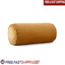 Slub Velvet Bolster Pillow Soft Cylinder Indoor Decorative Support Cushion New