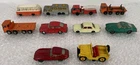 Lot Of Nine 1960s Lesney Matchbox Cars Made In England (Trucks, Buses, Jaguar)