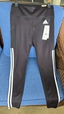 Adidas Aeroready Women's Black 3-Stripes Training Tights Pants Medium NWT